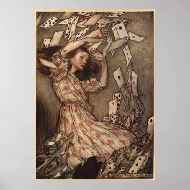 Alice & korten av Arthur Rackham Poster (Framsidan)