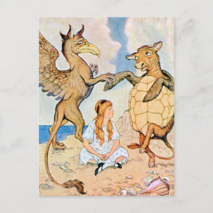 Alice Listens till Griffin och Mock Turtle Vykort