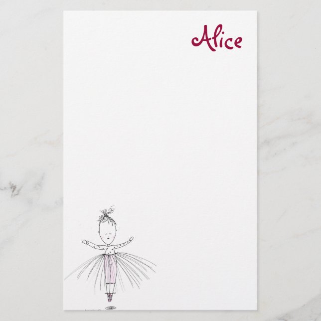 Alice - Little Dancer Personlig Stationery Brevpapper (Framsida)
