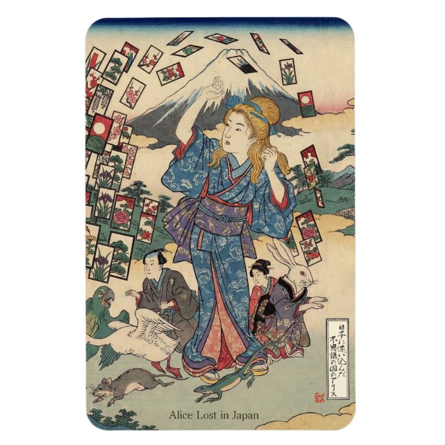 Alice Lost in Japan | Ukiyo-e Floating Wonderland Magnet (Vertikal)