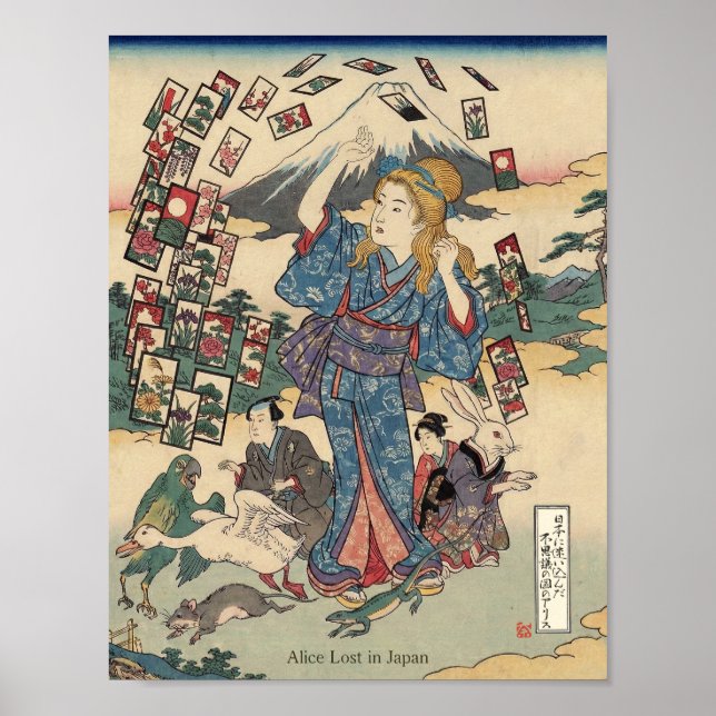 Alice Lost in Japan | Ukiyo-e Floating Wonderland Poster (Framsidan)
