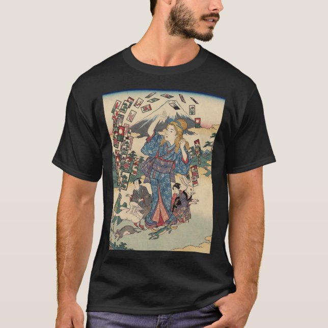 Alice Lost in Japan | Ukiyo-e Floating Wonderland T Shirt (Framsida)