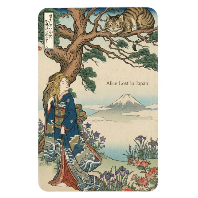 Alice Lost in Japan | Ukiyo-e Mad Journey Magnet (Vertikal)