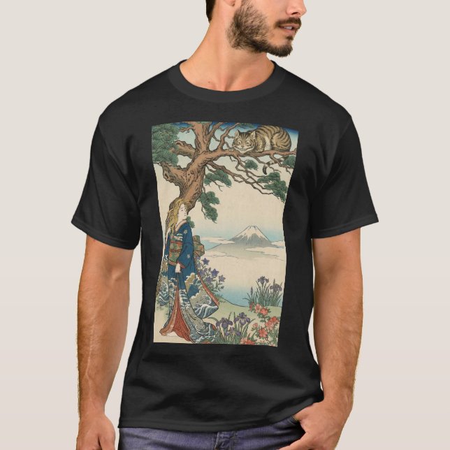 Alice Lost in Japan | Ukiyo-e Mad Journey T Shirt (Framsida)
