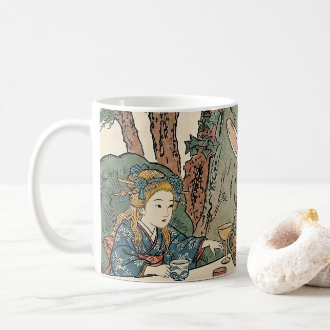 Alice Lost in Japan | Ukiyo-e Mad Tea Party Kaffemugg (Med munk)