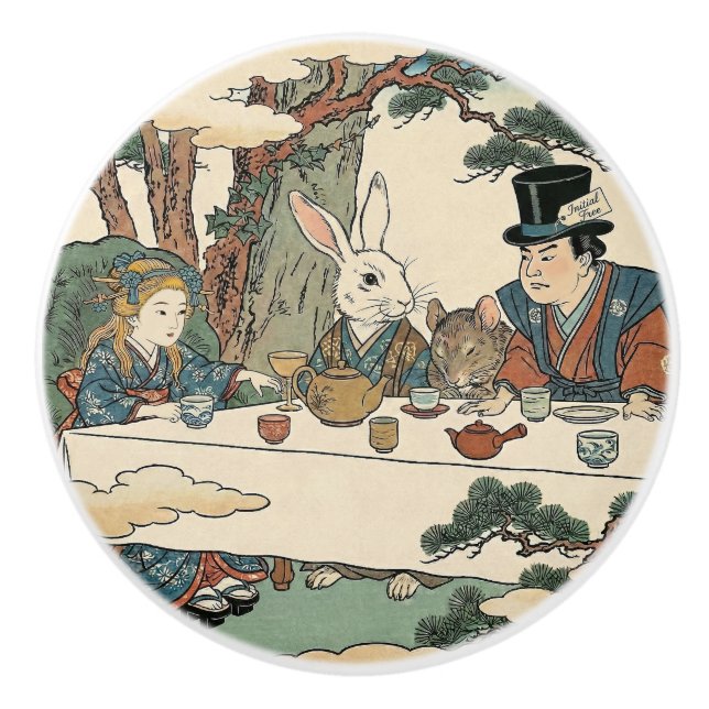 Alice Lost in Japan | Ukiyo-e Mad Tea Party Knopp (Framsidan)