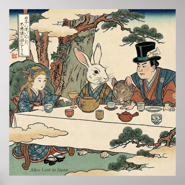Alice Lost in Japan | Ukiyo-e Mad Tea Party Poster (Framsidan)