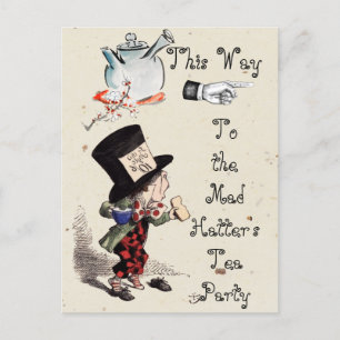 Alice - Mad Hatter Tea Party 1865 Vykort