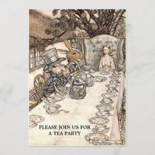 Alice Mad Hatter Tea Party 2 - mallinbjudan Inbjudningar