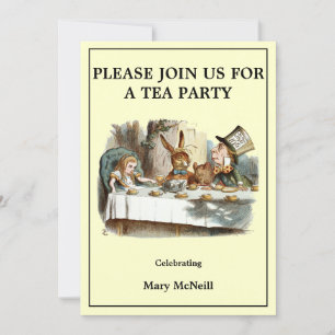 Alice Mad Hatter Tea Party mall 3 inbjudan