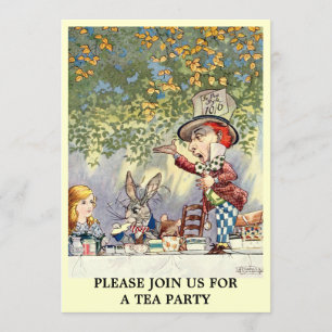Alice Mad Hatter Tea Party mallinbjudan Inbjudningar
