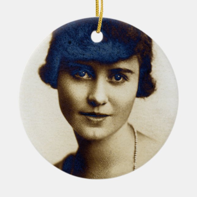 Alice Marion McPherrin 1917 bröllopsdag Julgransprydnad Keramik (Framsidan)