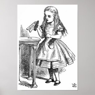 Alice med "Drink Me" Flaska Poster