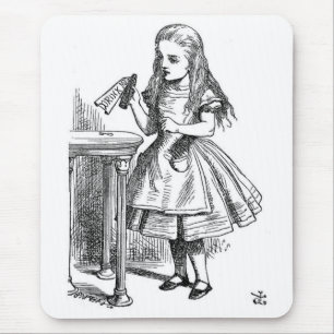 Alice med "drinken mig" flaska musmatta