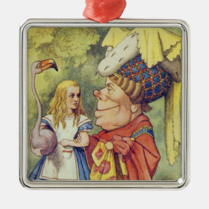 Alice med hertiginnan julgransprydnad metall