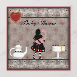 Alice med Inbjudningskorten Flamingo Baby Shower T Inbjudningar
