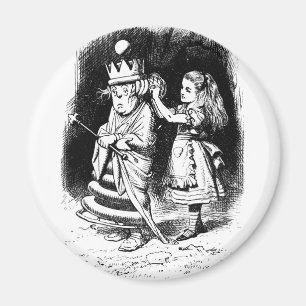Alice med vitdrottningen magnet