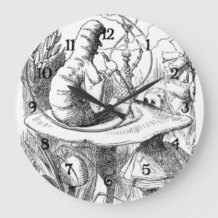 Alice möter Caterpillar - Alice i underland Stor Klocka