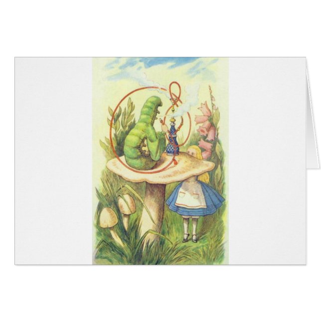 Alice möter Caterpillar Hälsningskort (Framsidan Horizontal)