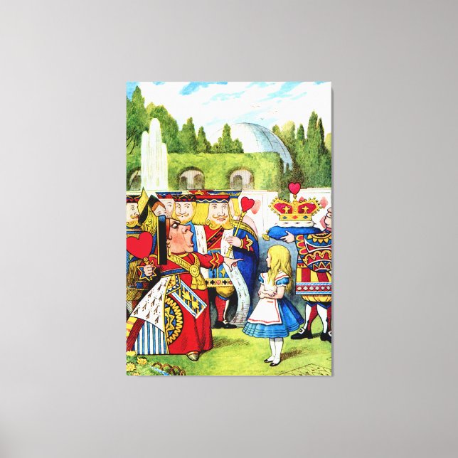 Alice möter Hearts drottning i Wonderland Canvastryck (Framsida)