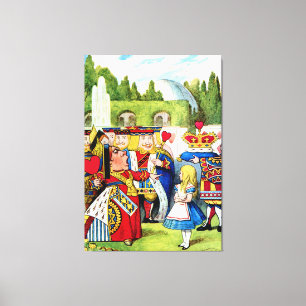 Alice möter Hearts drottning i Wonderland Canvastryck