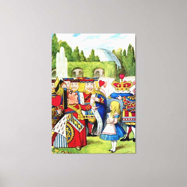 Alice möter Hearts drottning i Wonderland Canvastryck (Framsida)