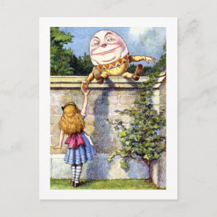 Alice möter Humpty Dumpty i underland Vykort