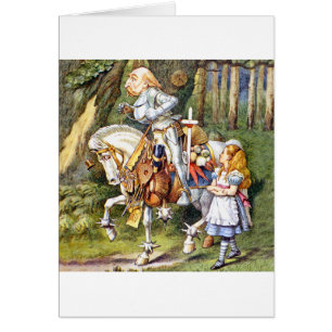 Alice möter Vita Knight i Wonderland Hälsningskort