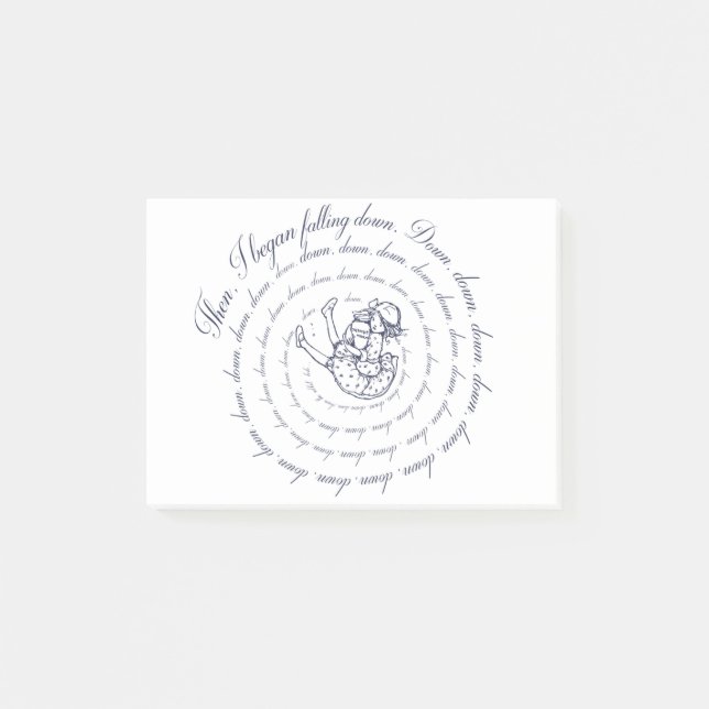 Alice ner i kaninen Hål Post-it Block (Framsida)