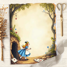 Alice Neråt Kaninhålet Scrapbookpapper