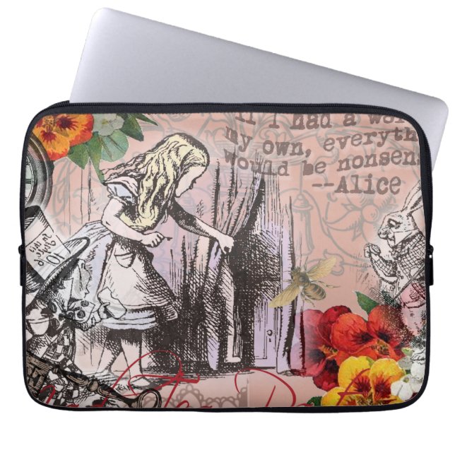 Alice nonsens draperier laptop sleeve (Framsidan)