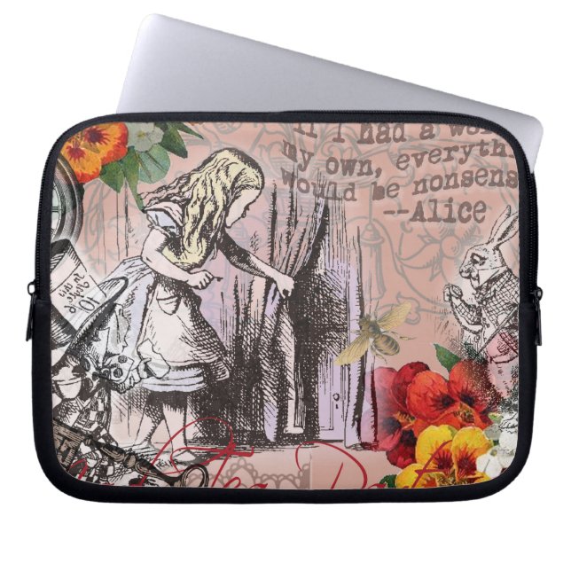Alice nonsens draperier laptop sleeve (Framsidan)