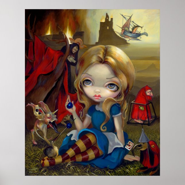 Alice och Bosch Monsters ART PRINT Wonderland Poster (Framsidan)