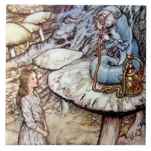 Alice och Caterpelaren av Arthur Rackham Kakelplatta