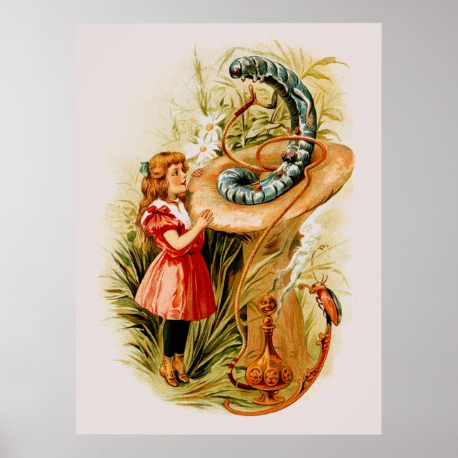 Alice och Caterpelaren Skriv ut (i 22 storlekar) Poster (Framsidan)