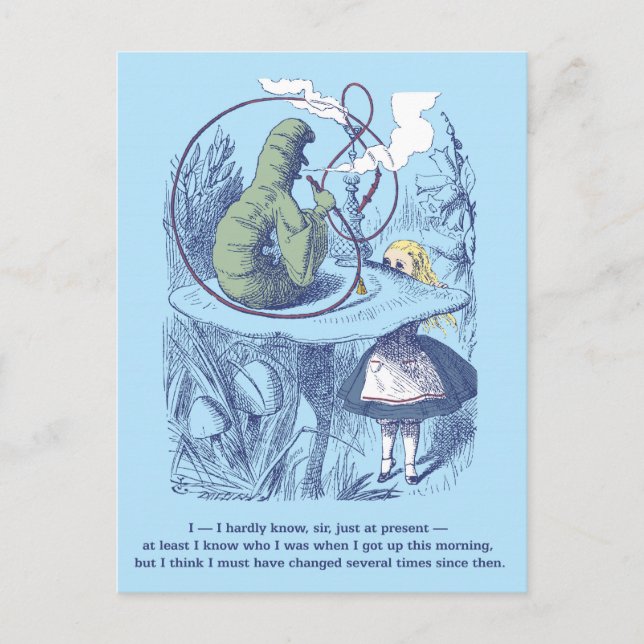 Alice och Caterpelaren vykort (Framsida)