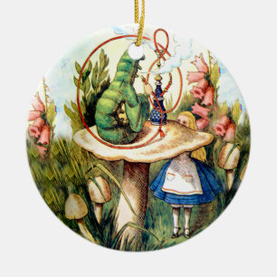 Alice och Caterpillar i underland Julgransprydnad Keramik
