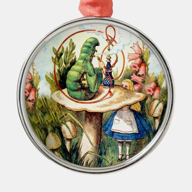 Alice och Caterpillar i underland Julgransprydnad Metall (Framsidan)