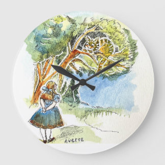 Alice och Cheshire Cat Clock Stor Klocka