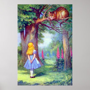 Alice och Cheshire Cat Fullt Färg Poster