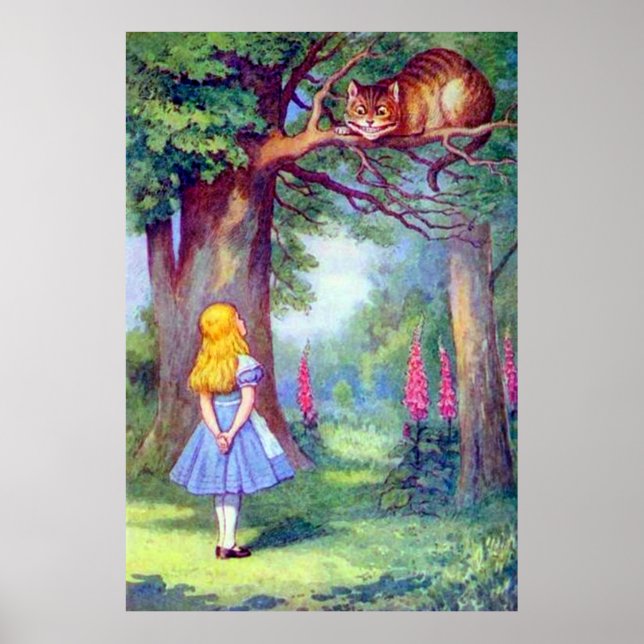 Alice och Cheshire Cat Fullt Färg Poster (Framsidan)