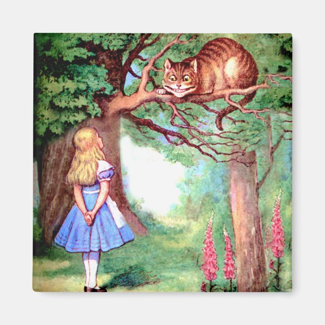 Alice och Cheshire Cat i Wonderland Magnet (Framsidan)