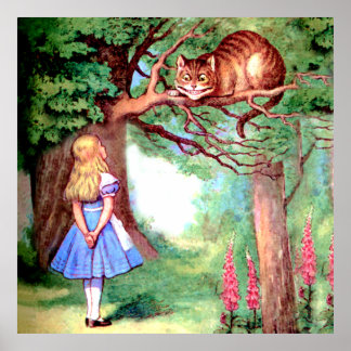 Alice och Cheshire Cat i Wonderland Poster