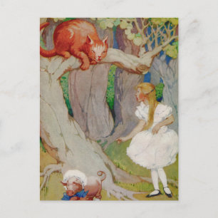 Alice och Cheshire Cat i Wonderland Vykort
