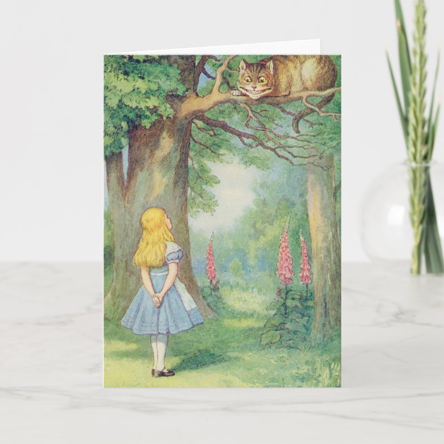 Alice och Cheshire Cat Kort (Framsida)