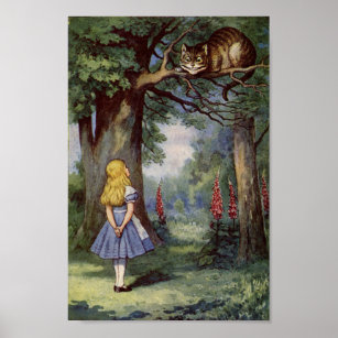 Alice och Cheshire Cat Poster