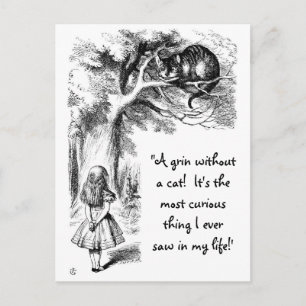 Alice och Cheshire Cat Vykort