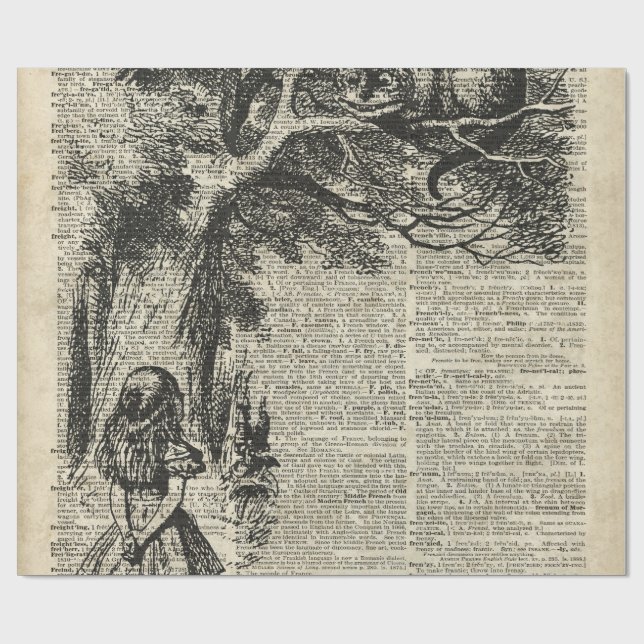 Alice och Cheshire stencilerar konst på den Presentpapper (Platt)