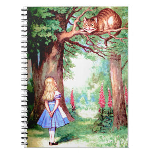 Alice och den Cheshire katten i underland Anteckningsbok Med Spiral