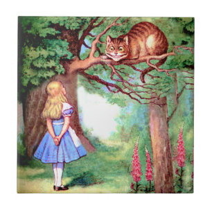 Alice och den Cheshire katten i underland Kakelplatta